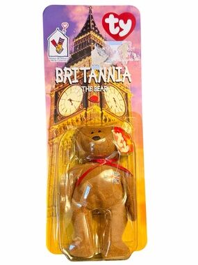 NWT Ty McDonald's Teenie Beanie Baby "Britannia the Bear" 1999 in original pkg